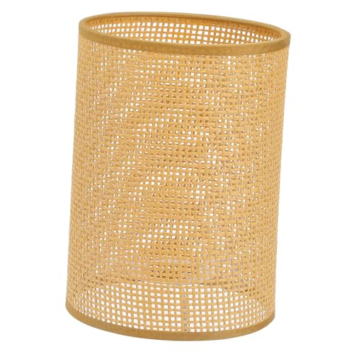 Housoutil Lampenschirm Rattan, E27 Trommellampenschirme, Handgefertigter Rattan- Minimalistisch, Zylindrisch Gewebter Für Stehlampen Pendelleuchte Kronleuchter Wandleuchter von Housoutil