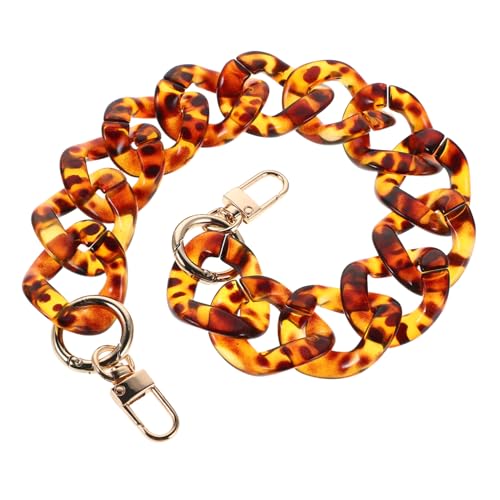 Housoutil Leopard Print Acrylkette mit Metallverschlüssen für Handtaschen Abnehmbare Robuste Handtaschenkette für DIY Accessoires von Housoutil