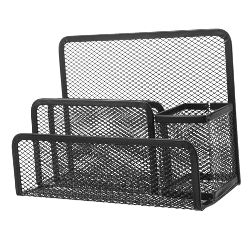 Housoutil Metall Mesh Aktenhalter Kompakter Desktop Organizer Stabiles Drahtgeflecht für Dateien Bücher Magazine Multifunktionaler Schreibtisch Aufbewahrungsrack Platzsparend und Langlebig von Housoutil