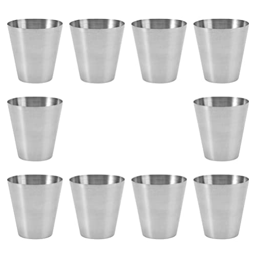 Housoutil Metallbecher Schnaps Becher Trinkbecher 10er Set 100ml Weinbecher Biergl? Schnapsgl? Stapelbare Shot Gl? Metallbecher für Camping Picknick Isolierte Langlebiger von Housoutil