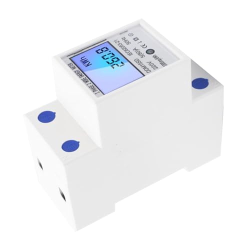Housoutil Mini Energiemeter mit LCD Display Einphasiger Din Montage Stromzähler für Präzise Leistungs und Energieüberwachung für Haushaltsanwendungen von Housoutil