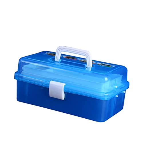 Housoutil Nagelkunst Werkzeugkasten Transparente Aufbewahrungsbox für Maniküre Dreilagige Nagelwerkzeug Organizer Leicht mit Griff für Professionelle und Private Nutzung Blau Housoutil Nagelkunst Werkzeugkasten Transparente Aufbewahrungsbox für Maniküre Dreilagige Nagelwerkzeug Organizer Leicht mit Griff für Professionelle und Private Nutzung Blau von Housoutil