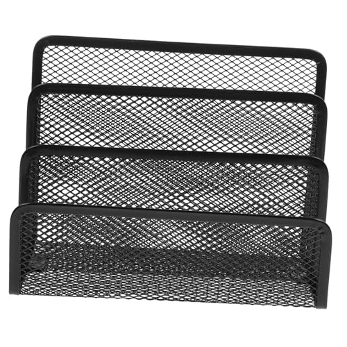 Housoutil Organizer aus Metallgeflecht Mesh-Schreibtisch-Organizer Brief Buchhalter aus schwarzem Netz Datei ablagekörbe kühlkorb einkaufskorb Tischorganisator Aktenordner aus Metall Black von Housoutil