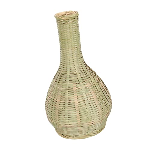 Housoutil Rattan Vase Bauernhaus Aromatherapie Japanischer Getrockneter Haushaltsboden Seegras EIN Hoher Hölzerner Garten Pastorale Arrangements Grasdekorationspflanze Kann Bodenvasen Rattan von Housoutil