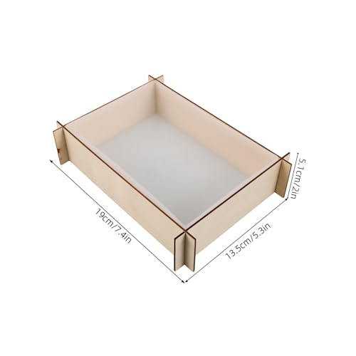 Housoutil Rechteckige Silikonform für Epoxidharz Flexibles Buchstützen-formwerkzeug mit Holzrahmen zur Blumenkonservierung und Diy-dekoration Weiche Stabile Gießform für Besondere von Housoutil