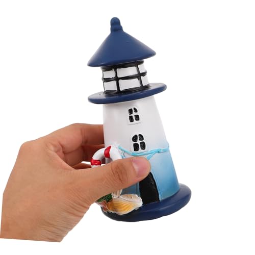 Housoutil Resin Leuchtturm Lampenschirm Ersatzteil Nautische Gartendekoration für Außenbeleuchtung Thema Geeignet für Garten Terrasse Wegbeleuchtung von Housoutil
