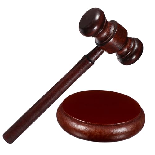 Housoutil Richterhammer Holz Praktischer Justiz Hammer für Auktionen und Meetings Handlicher Richterklopfer aus Sicherem Holz Klarer Klang für Gericht Anwälte Rollenspiele und von Housoutil