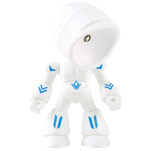Housoutil Roboter Led Nachtlicht, Niedliche Schreibtischlampe, Einstellbare Kopf, Weiß, Perfekt Für Schlafzimmer Und Kinderzimmer von Housoutil