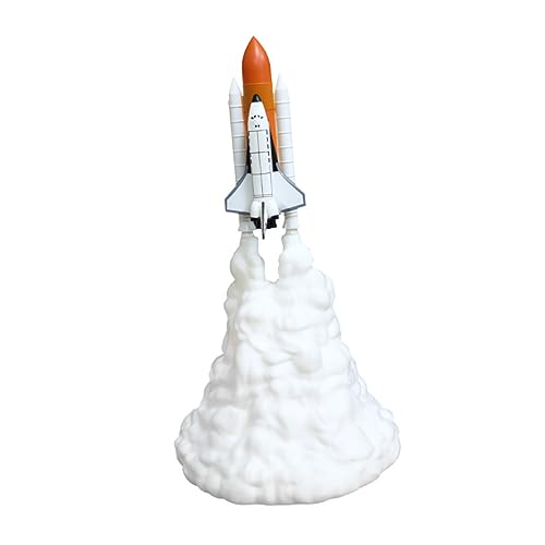 Housoutil Schickes Licht Nachtlicht Raketenlampe Lavalampe Für Jungen Nachttischlampe Steampunk-lampe Spielzeug Für Kleinkinder Space-shuttle-lampe Schreibtischlampe Geschenk 3d Kinderzimmer von Housoutil