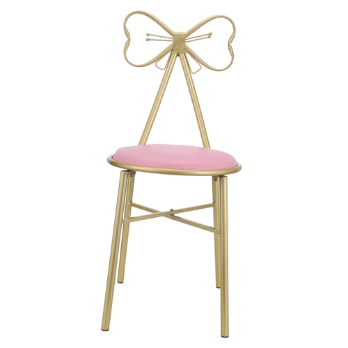 Housoutil Schminkstuhl Mit Abnehmbarem Rückenlehne Und Schleifen-Design Bequemer Vanity Hocker Für Wohnzimmer Und Schlafzimmer Für Makeup Maniküre Und von Housoutil