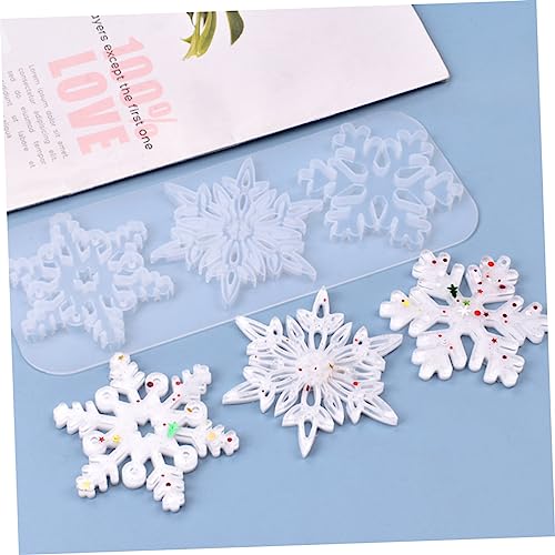 Housoutil Silikonform Schneeflocke Weihnachtsanhänger zum Gießen von Epoxidharz Langlebige DIY Dekorationsform Wiederverwendbar Kompakt und Sicher für Kreative Weihnachtsdekorationen von Housoutil