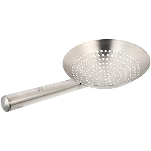 Housoutil Skimmer Küche Schaumlöffel Edelstahl Abseihlöffel Schaumkelle Ölfilter Löffel Schlitz Löffel Sieb Schöpflöffel Nudelsieb Mesh Sieb für Restaurant Hause Küche Hot Pot 24CM von Housoutil