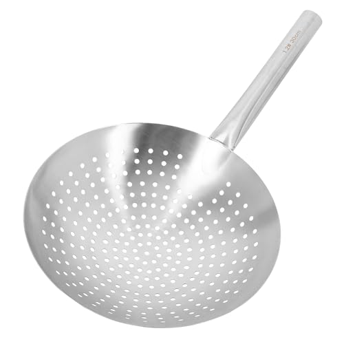Housoutil Skimmer Küche Schaumlöffel Edelstahl Abseihlöffel Schaumkelle Ölfilter Löffel Schlitz Löffel Sieb Schöpflöffel Nudelsieb Mesh Sieb für Restaurant Hause Küche Hot Pot 30CM von Housoutil