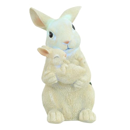 Housoutil Solar-Kaninchen-Licht Bausatz im Freien Laterne Sonnenfee Korb groß solar-gartenbeleuchtung gartenbeleuchtung mit solar gartensolarbeleuchtung Kaninchenstatue Kaninchen- Harz von Housoutil