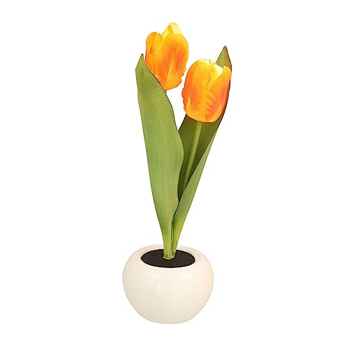 Housoutil Tulip Pot Licht Tulpen Nacht Beleuchtete Tulpen Töpfe Tulpen-schreibtischlampe Blumenlampe Anzünden Lebensechte Blumenpflanze Blumenfee Tulpenlampe Baby Haushalt Led Plastik von Housoutil