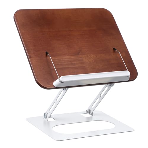 Housoutil Verstellbarer Lehrbuchhalter mit Seitenclips für ergonomischen Komfort, Arbeitszimmer, Küche und Büro, leichtes tragbares Design für Bücher, Tablets und Zeitschriften von Housoutil
