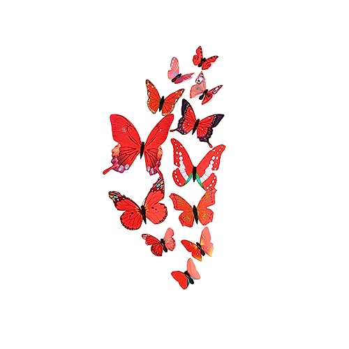 Housoutil 12stücke Simulations-wandaufkleber Kreative Pvc-wandaufkleber Für Küche Wohnzimmer Schlafzimmer Mit Verstellbaren Doppelflügel Und Magnethintergrund Rot Housoutil 12stücke Simulations-wandaufkleber Kreative Pvc-wandaufkleber Für Küche Wohnzimmer Schlafzimmer Mit Verstellbaren Doppelflügel Und Magnethintergrund Rot von Housoutil