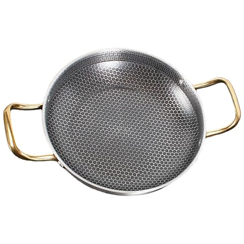 Housoutil Wok-Pfanne Waben-Bratpfanne Wabenbeschichtung Antihaft-Pfanne Edelstahl-Wok Mit Doppelgriff Für Gas-Elektro-Induktions-Keramikherde 28 Cm von Housoutil