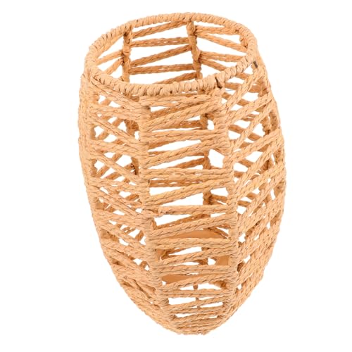 Housoutil Wunderschöner Lampenschirm aus Geflochtenem Imitat rattan Rustikaler Vintage stil Dekorative Runde Deckenlampen abdeckung Eleganter DIY Lampenschutz für Gemütliches Wohnambiente Housoutil Wunderschöner Lampenschirm aus Geflochtenem Imitat rattan Rustikaler Vintage stil Dekorative Runde Deckenlampen abdeckung Eleganter DIY Lampenschutz für Gemütliches Wohnambiente von Housoutil