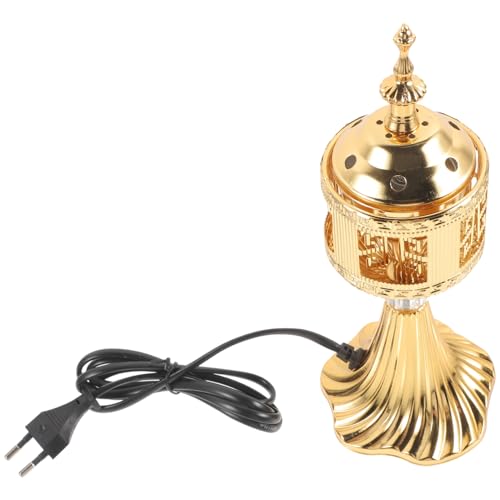 Housoutil Ornament Elektrischer Weihrauchbrenner Frankincense Burner Electric Bukhoor Burners Electric Incense Burner Elektrisches Räuchergefäß Bakhoor-räuchergefäß Arabisch Metall von Housoutil