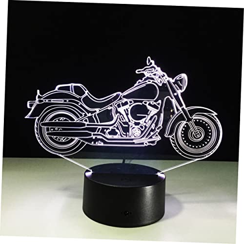 Housoutil geführte Motorradbeleuchtung Schreibtischlampe für Kinder 3D-Illusionslampe 3D-Lampenillusion Fahrrad geburtstagsgeschenk 3D-Illusionslicht Illusionslampen LED Diashow von Housoutil