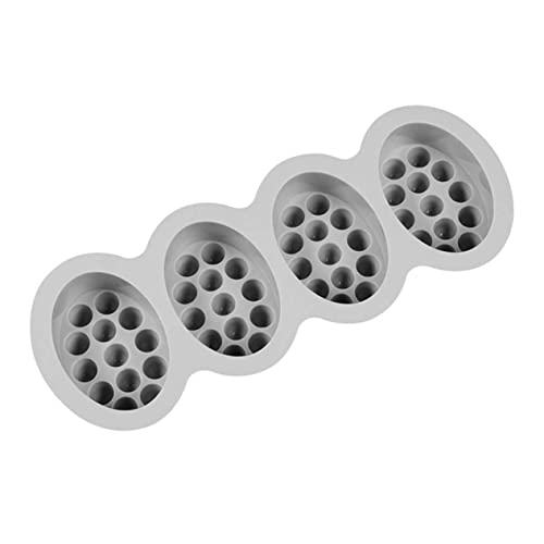 Housoutil handgefertigte Seifenform massage bürste silikonform Massagebürste soap mold silikongiesform Massagestab Badeformen Oval Backen Schimmelkuchen 4-fach Werkzeug kuchen backform Grey von Housoutil