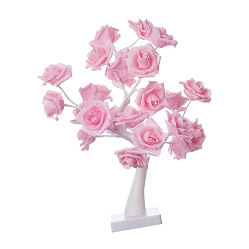 Housoutil Bonsai-tischleuchte Weihnachtstischlicht Led-nachttischlampe Führte Rose Blumen-bonsai-baum Nachttischlampe Rose Led-nachtlichtbirnen Led-tischleuchte Schreibtischlampe Nordisch von Housoutil