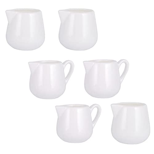 Mini Keramik Creamer Milchkanne: Kaffee Milch Dienen Pitcher 6 Stücke Sauce Pitcher Porzellan Sauce Boat Gravey Ausgießer Schaumbecher Mini Sauce Jug Diping Bowls Kaffee Sirup Jar von Housoutil