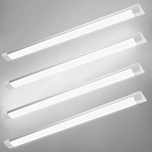 Houssem LED Feuchtraumleuchte 90CM, 4 Stück 30W 3000LM LED Leuchtstoffröhre, 6000K Kaltweiß LED Röhre, LED Werkstatt Deckenleuchte für Badzimmer, Wohnzimmer, Küche, Garage, Keller, Shop von Houssem