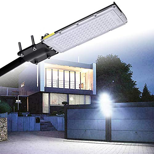 Houssem LED Straßenlaterne, 100W Straßenlampe für Außen, 6000K Kaltweiß Aussenleuchte Mastleuchte Lampe Hofbeleuchtung, IP65 Wasserdichte LED Sicherheitsleuchte für Garten, Wände, Wege, Patio von Houssem