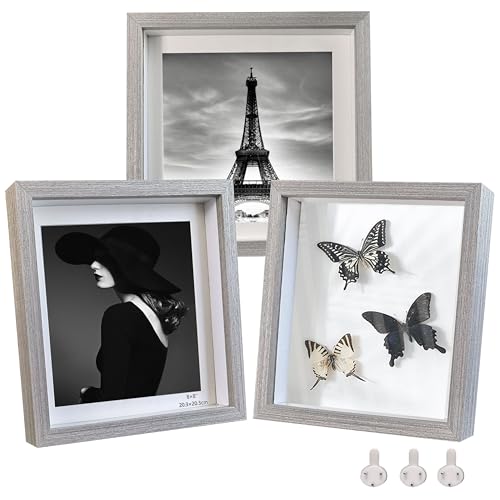 Houstimi Bilderrahmen 20x20cm Grauer Objektrahmen 3 Pack rahmen aus Massivholz und Echtglas für Objekte bis 1.5cm Houstimi Bilderrahmen 20x20cm Grauer Objektrahmen 3 Pack rahmen aus Massivholz und Echtglas für Objekte bis 1.5cm von Houstimi