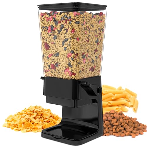 Hovea - Müslispender mit Kapazität 5L - Spender für Cerealien, Cornflakes, Müsli, Pasta, Trockenfutter - Futterspender Hund & Katze - Küche, Frühstück - Schwarz - CR501 Hovea - Müslispender mit Kapazität 5L - Spender für Cerealien, Cornflakes, Müsli, Pasta, Trockenfutter - Futterspender Hund & Katze - Küche, Frühstück - Schwarz - CR501 von Hovea