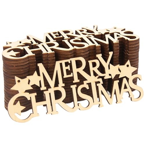 20 Stück „Frohe Weihnachten"-Schilder, bemalbares Holzschild mit Seil zum Aufhängen, Weihnachtsschmuck für Baum, Heimdekoration, Weihnachtsdekoration, Weihnachtsdeko, Weihnachtsdekoration für den von HoveeLuty