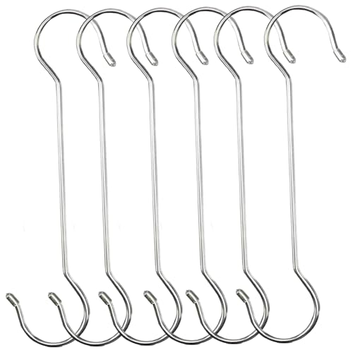 6 Stück hängende Pflanzenhaken, robuste Edelstahl-S-Haken, 30,5 cm lang, Pflanzenkorb-Rack-Haken für Vogelhäuschen, Laternen, Windspiele, Blumenkörbe, für den Innen- und Außenbereich, S-Haken zum Aufh 6 Stück hängende Pflanzenhaken, robuste Edelstahl-S-Haken, 30,5 cm lang, Pflanzenkorb-Rack-Haken für Vogelhäuschen, Laternen, Windspiele, Blumenkörbe, für den Innen- und Außenbereich, S-Haken zum Aufh von HoveeLuty