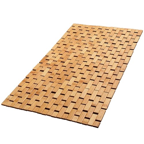 Badematte aus Bambus, 40,6 x 61 cm, rutschfeste, faltbare Duschmatte aus Bambus, leichte, rechteckige Duschbodenmatte für Badezimmer, Sauna, Badewanne, Spa und Wannenstufen, Badematte, Badezimmermatte Badematte aus Bambus, 40,6 x 61 cm, rutschfeste, faltbare Duschmatte aus Bambus, leichte, rechteckige Duschbodenmatte für Badezimmer, Sauna, Badewanne, Spa und Wannenstufen, Badematte, Badezimmermatte von HoveeLuty