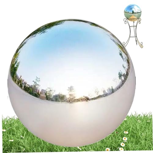 Gartenkugel, 10 Zoll, Gartenkugel aus Edelstahl, 360° verspiegelte reflektierende Gartenkugel, hohle Gartenkugel für Garten, Terrasse, Rasen, Gartenkugel für den Außenbereich, 10-Zoll-Gartenkugel, Gar Gartenkugel, 10 Zoll, Gartenkugel aus Edelstahl, 360° verspiegelte reflektierende Gartenkugel, hohle Gartenkugel für Garten, Terrasse, Rasen, Gartenkugel für den Außenbereich, 10-Zoll-Gartenkugel, Gar von HoveeLuty