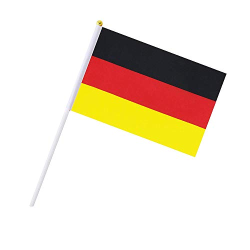 HoveeLuty Kleiner Flagge Mini Deutschland Nationalflagge Hand Gehalten Mini National Banner Mit Weißen Stock Party Dekorationen Gartenarbeit Banner von HoveeLuty