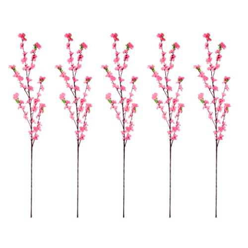 HoveeLuty Künstliche Kirschblütenzweige Echte Berührung Seiden Kunstblume Ambiente Blumenstrauß 5pcs von HoveeLuty