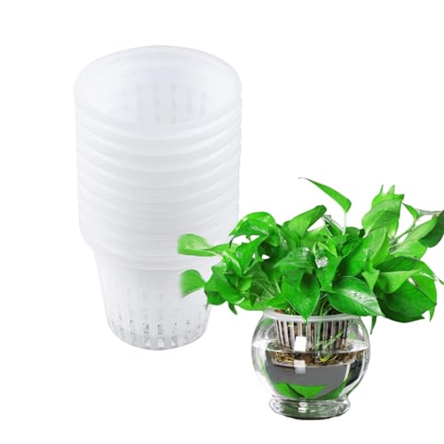 HoveeLuty Weiß 10 Stück Kunststoff-Netztöpfe Hydrokultur-Pflanzgefäß Hydrokultur-Körbe Orchideentopf Gartennetzbecher Töpfe Hydrokultur-Pflanznetz Netztopf Netzkorb Pflanzen-Gärtnerei-Töpfe weiß von HoveeLuty