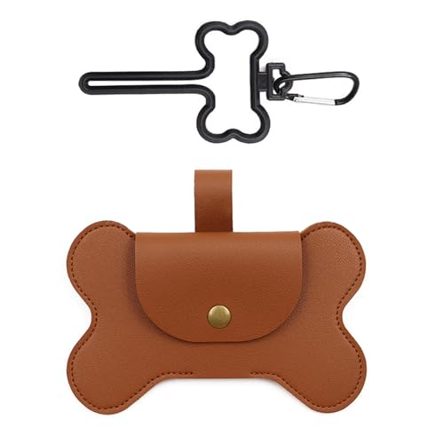 Hundekotbeutelspender, Kotbeutelhalter aus Leder, Hundekotbeutelspender Braun, Kaninchen-Müllbeutelträger zum Spazierengehen, Haustierkotbeutelspender, Kotbeutelspender, Haustierkotbeutelhalter von HoveeLuty