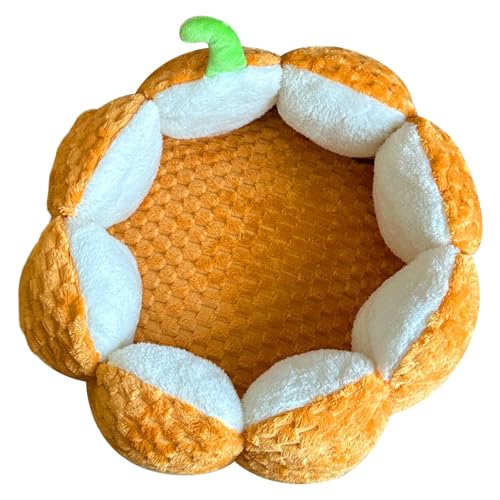 Kürbis-Katzenbett, 41, 9 cm, süßes, gemütliches Plüsch-Halloween-Hundebett mit Abnehmbarer Polsterung, Winddicht, warm, Komfort für Welpen und Kätzchen, Halloween-Haustierbett, Katzen-Donut-Bett Kürbis-Katzenbett, 41, 9 cm, süßes, gemütliches Plüsch-Halloween-Hundebett mit Abnehmbarer Polsterung, Winddicht, warm, Komfort für Welpen und Kätzchen, Halloween-Haustierbett, Katzen-Donut-Bett von HoveeLuty