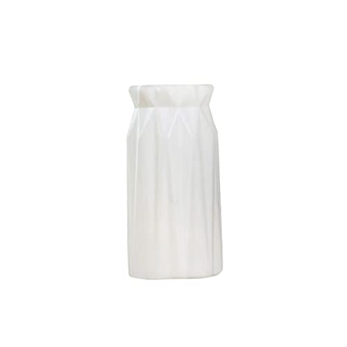 Nordischer Stil Nachahmung Keramik Blumentopf Origami Kunststoff Vase Flasche Home Dekoration (weiß) Origami Vase Nordischer Blumentopf Blumenvase Nachahmung Keramik Vase von HoveeLuty