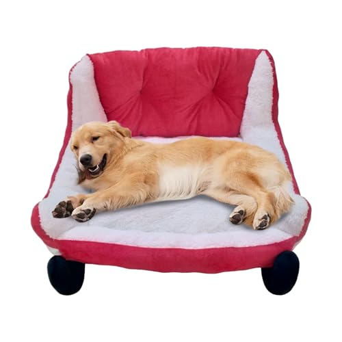 Plüsch-Hundebett, Weihnachtsschlitten-Hundecouch mit Rückenlehne für Feiertags-Inndor-Outdoor-Dekoration, 23, 6 x 15 x 11 Zoll, Hundebett, Hundecouch, Flauschiges, süßes Plüsch-Hundebett, Weihnachtsschlitten-Hundecouch mit Rückenlehne für Feiertags-Inndor-Outdoor-Dekoration, 23, 6 x 15 x 11 Zoll, Hundebett, Hundecouch, Flauschiges, süßes von HoveeLuty