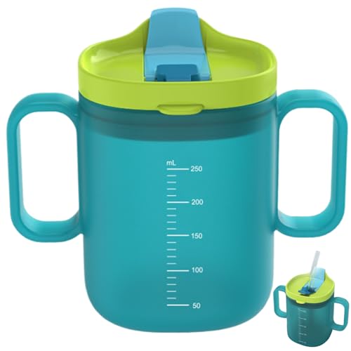Schnabeltasse für Erwachsene für Senioren, auslaufsicher, mit Strohhalm, 260 ml, PP-Schnabeltasse für Senioren mit Griff, skalierte Silikondichtung, hitzebeständig, Schnabeltasse für Erwachsene Schnabeltasse für Erwachsene für Senioren, auslaufsicher, mit Strohhalm, 260 ml, PP-Schnabeltasse für Senioren mit Griff, skalierte Silikondichtung, hitzebeständig, Schnabeltasse für Erwachsene von HoveeLuty