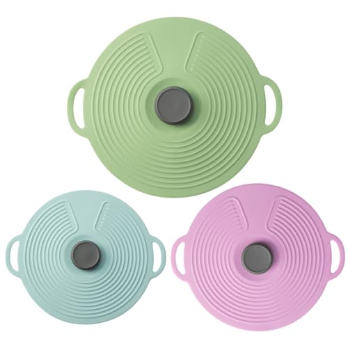 Silikondeckel, 3 Stück, Silikondeckel für Töpfe und Pfannen, 12,4/9,1/7,9 Zoll, Silikon-Topfdeckel, Schüsselabdeckungen aus lebensmittelechtem Silikon mit Griff, wiederverwendbare Saugdichtungsabdecku Silikondeckel, 3 Stück, Silikondeckel für Töpfe und Pfannen, 12,4/9,1/7,9 Zoll, Silikon-Topfdeckel, Schüsselabdeckungen aus lebensmittelechtem Silikon mit Griff, wiederverwendbare Saugdichtungsabdecku von HoveeLuty