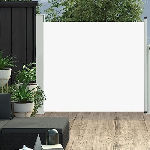 Hovothy 100x300 cm Ausziehbare Seitenmarkise Creme Sichtschutz Balkon Schlichte Sichtschutz Garten Stilvolle Terrassen Sichtschutz Automatische Rückrollfunktion Windschutz Regenschutz Sonnenschutz von Hovothy