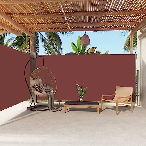 Hovothy 180x600 cm Seitenmarkise Ausziehbar Braun Sichtschutz Garten Sichtschutz Balkon Stilvolle Terrassen Sichtschutz Automatische Rückrollfunktion Regenschutz Windschutz Sonnenschutz von Hovothy