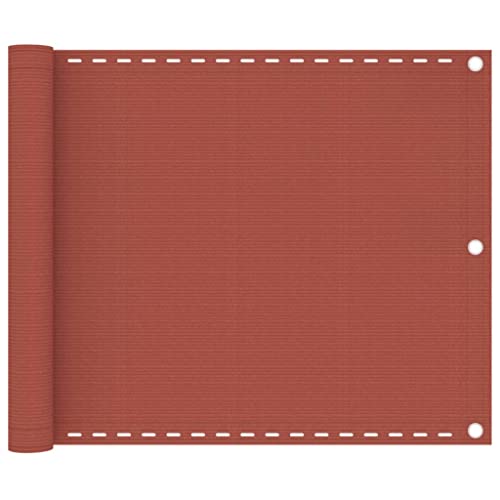 Hovothy Balkonbespannung Balkonsichtschutz Moderne Balkonverkleidung Sonnenschutz Sichtschutz Balkon Dekoration für Schutz der Privatsphäre Winddicht und UV-beständig Terracotta-Rot 75x600 cm von Hovothy