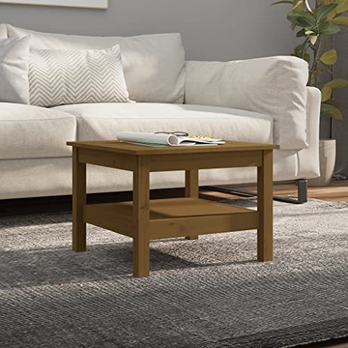 Hovothy Beistelltisch Sofa Coffee Table Couchtisch Honigbraun 55x55x40 cm Massivholz Kiefer Wohnzimmer Tisch Couchtisch Holz Wohnzimmer Möbel Klassisches Design Leicht Zu Reinigen von Hovothy