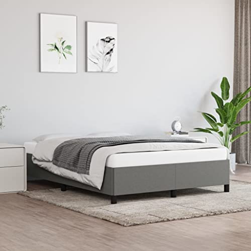 Hovothy Bettgestell 140x200 cm Bettrahmen Stauraumbett Gepolsterter Plattformbettrahmen Einzelbett Bett Teenager Bed Frame Dunkelgrau von Hovothy